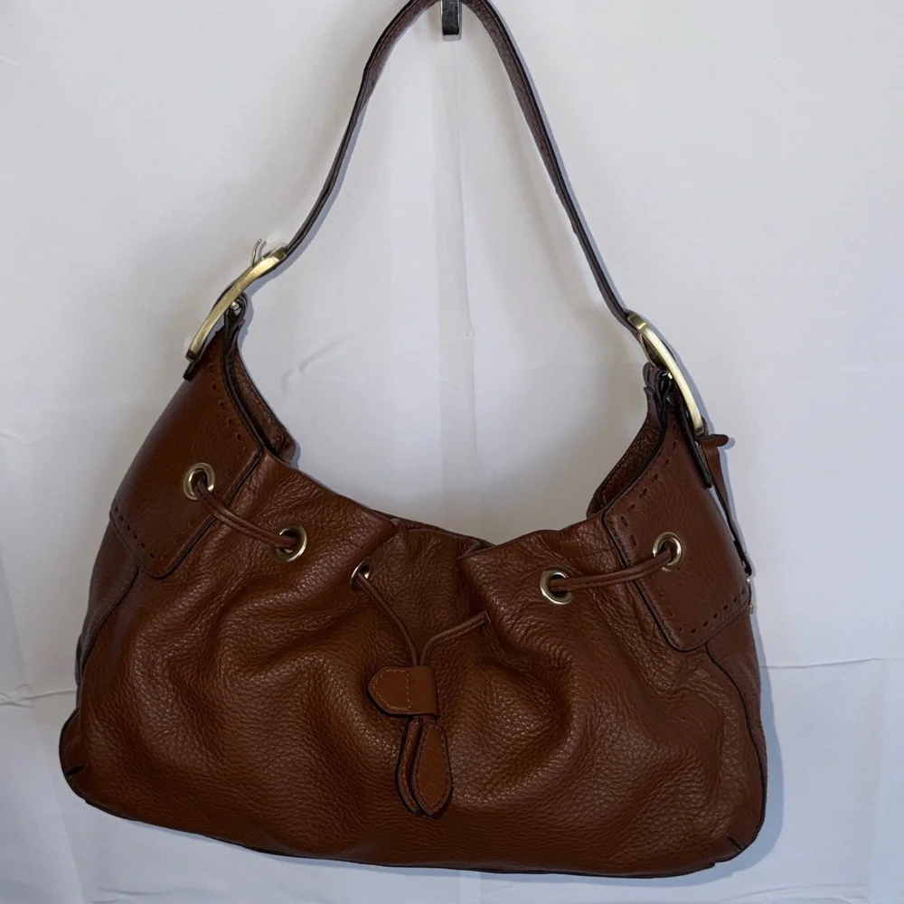 Cole Haan Rich Brown Leather Hobo Bag